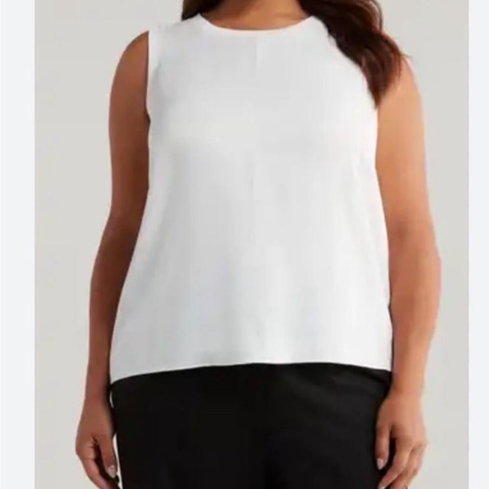 Halston Heritage White Sleeveless Shell Top